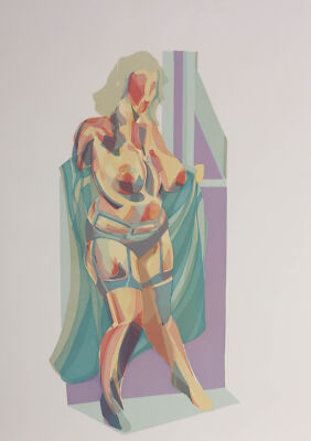 A. E. Thomas - 1985 Siebdruck, Nackt, Außen An Einem Glied Ii