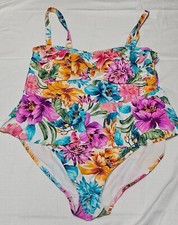 Terra Sky One Piece Swimsuit Floral Women's Plus Size 2X 20W-22W
