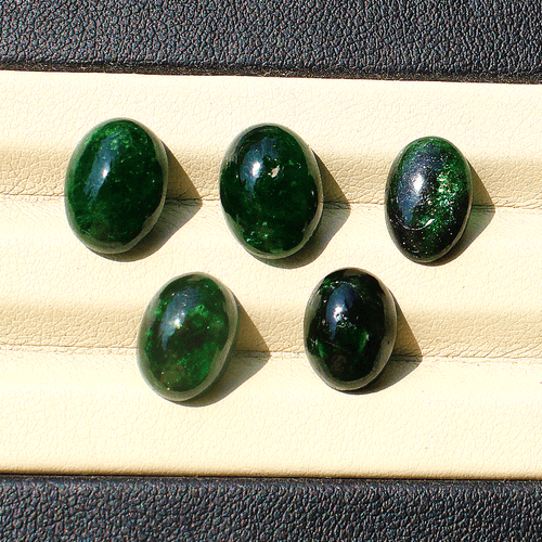 5 Pcs Natural Tsavorite Untreated Rich Green 10mm-11.8mm Oval Cabochon Gemstones - Picture 9 of 16