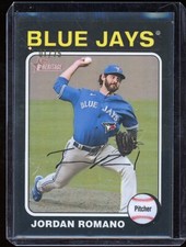 2024 Topps Heritage High Number Jordan Romano Black Refractor 1/75 Blue Jays