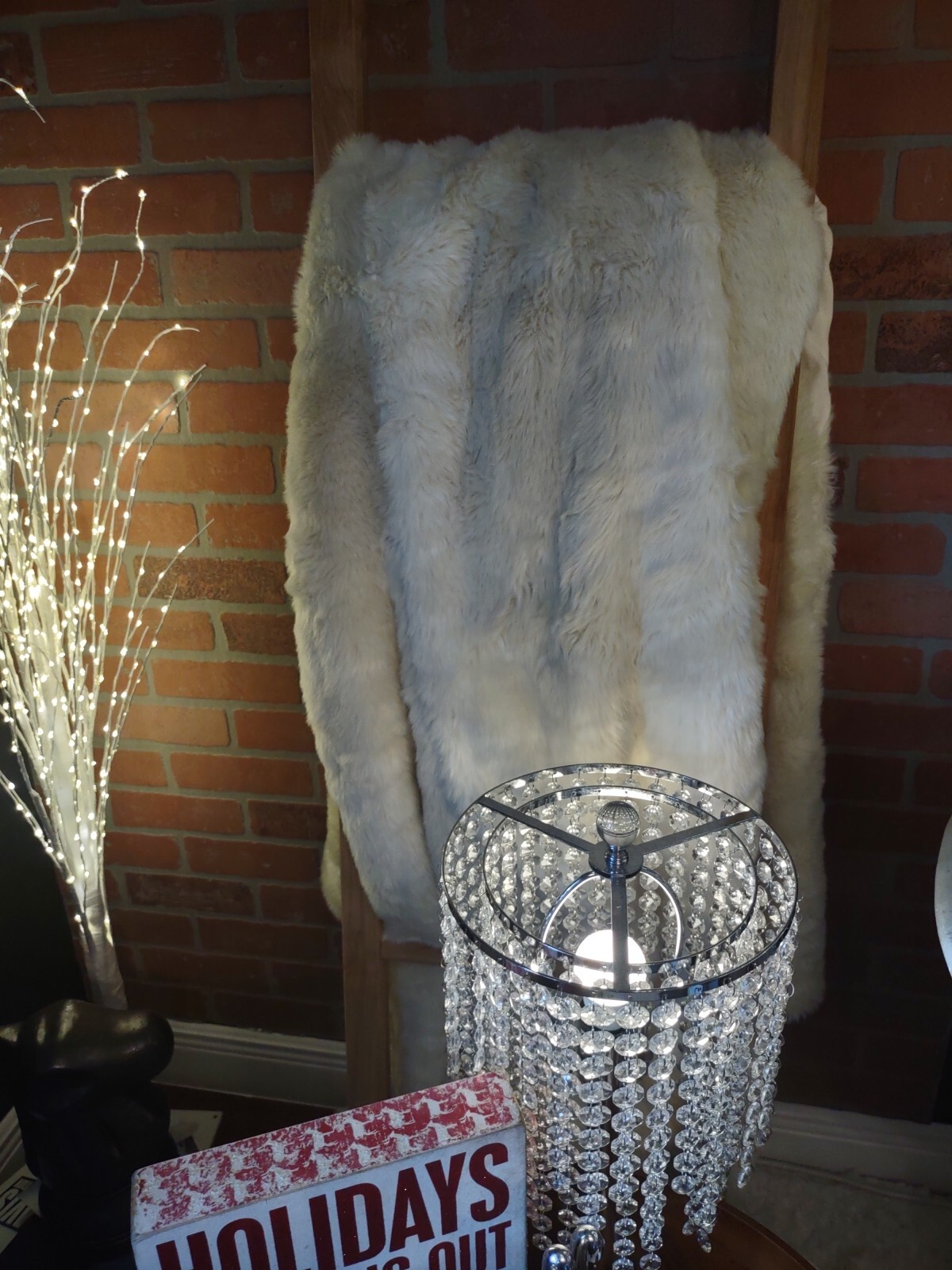 Restoration Hardware 10 Lb Weighted Throw Blanket Faux Fur Off White 96