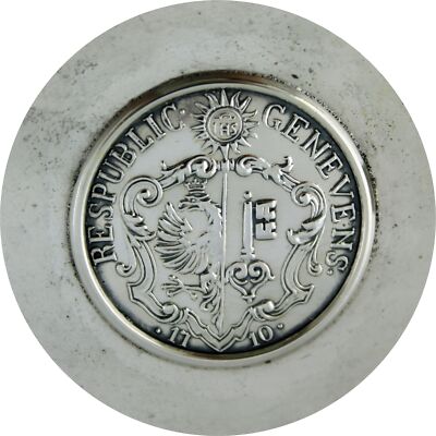 silver800刻印　打ち出し皿　131g/約28㎝　東Y8-0501☆2F Vintage Tezler .800 Silver Switzerland Republic of Geneva 21 SOLS