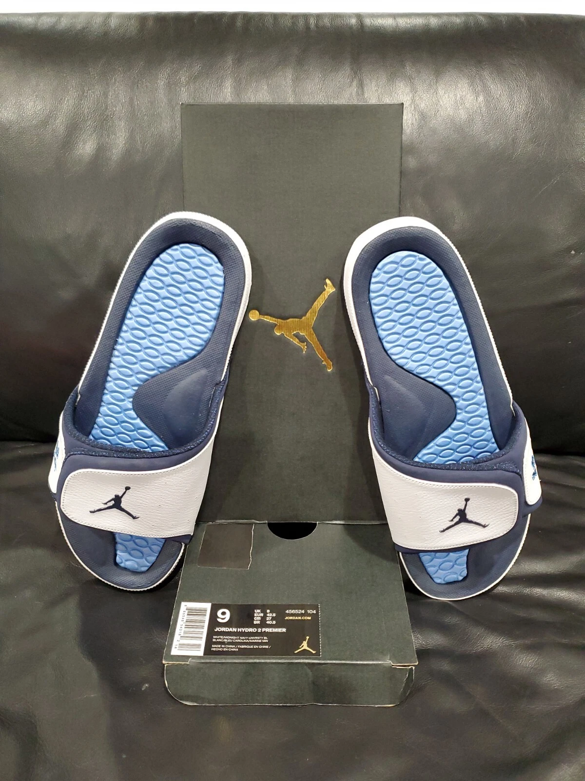 RARO AIR JORDAN Hydro 2 Premier OG UNC Slides Tar Heels NIKE 456524 104 nuovo con scatola