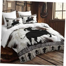 Western Comforter Set Size,Rodeo Cowboy Riding Themed Queen Cowboy 01