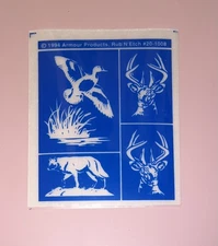 Armour Products Rub N Sketch Glass Etching Stencil | “Wildlife” 1994