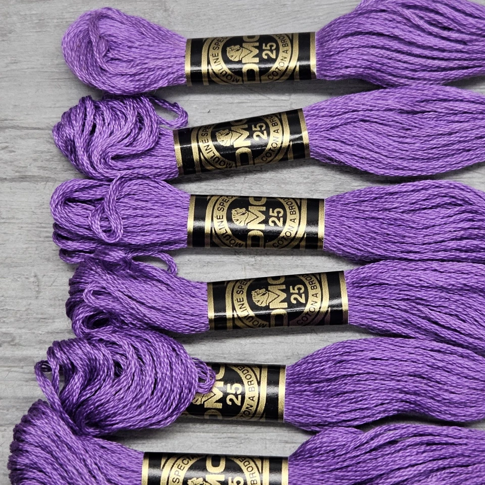 DMC 25 Embroidery Floss Mouline Made in France #208 Purple Pansy Lot (12) - Image 2 of 4