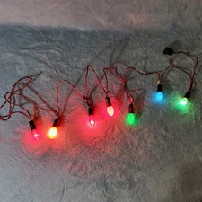 Vintage Christmas Lights String of 7 Tested Working C7 Bulbs Unsure Of Brand