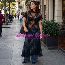 ZARA WOMAN SS26 BLACK ZW COLLECTION LACE MAXI DRESS ALL SIZES 1223/201/800