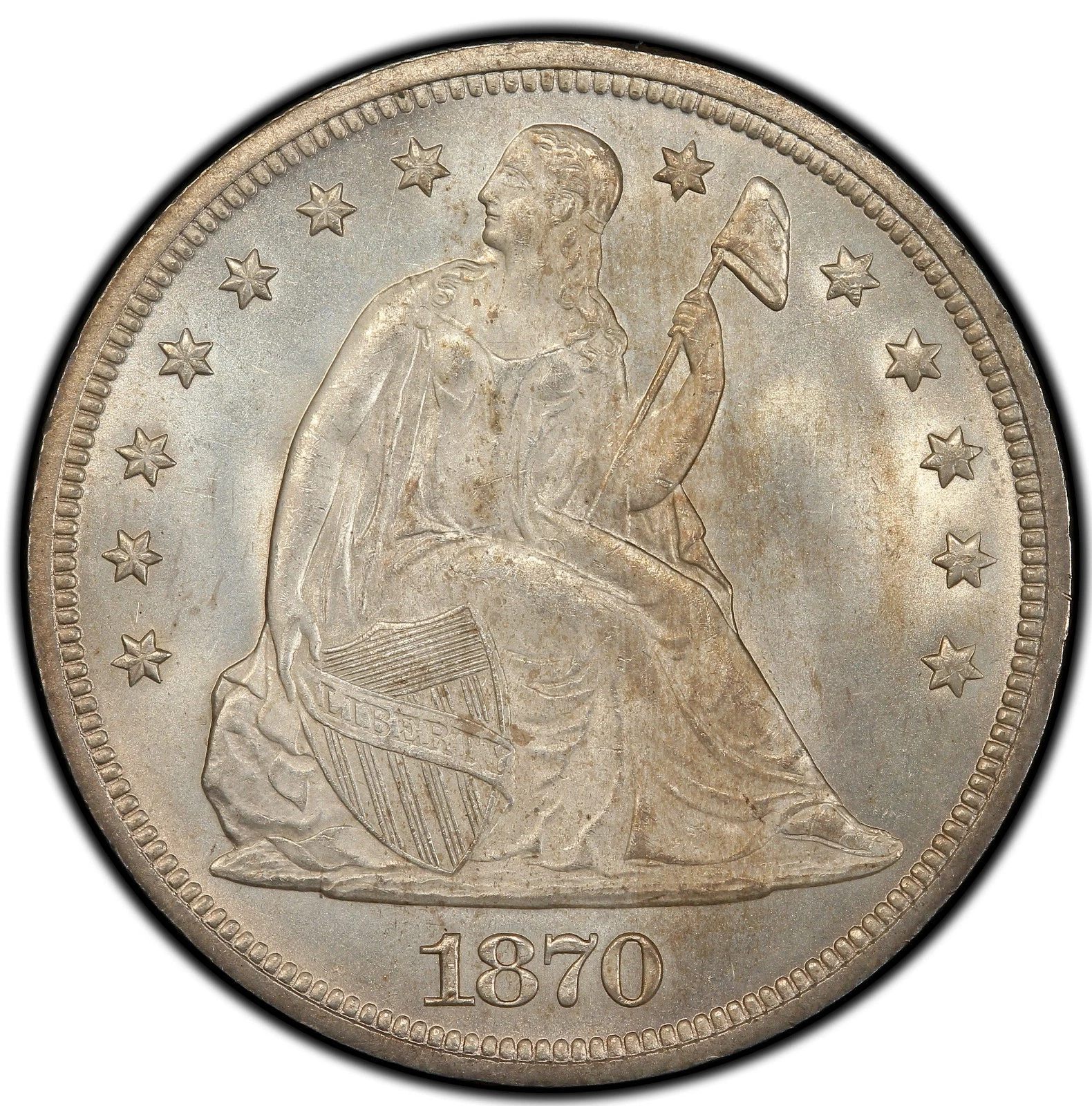 Finest 1870 $1 MS66+ PCGS Liberty Seated Dollar