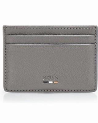 NWT BOSS Gray Leather Card Holder Wallet, $90 MSRP