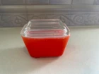 Vintage PYREX Orange Refrigerator Dish 501-B matching 501--C Lid