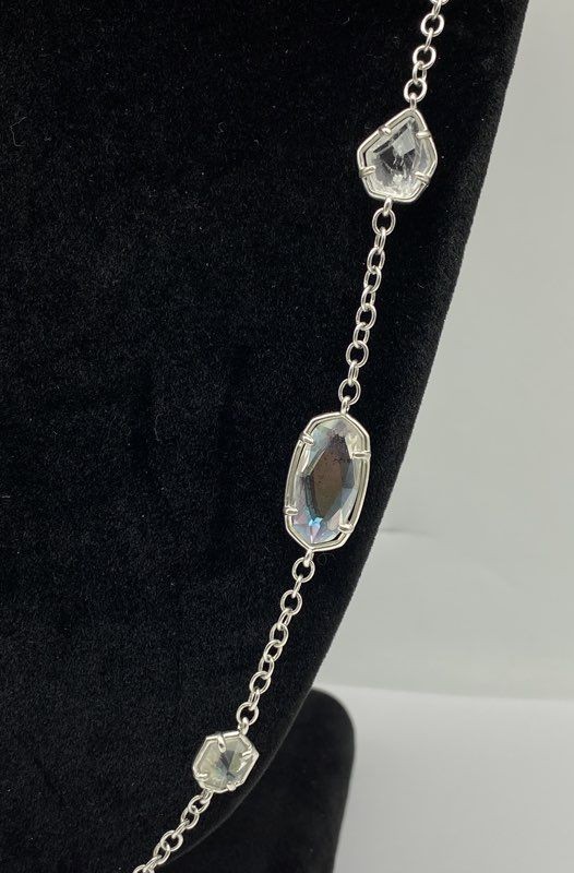 Kendra Scott Silver Tone Rectangular Clear Quartz… - image 3