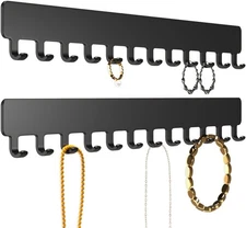 Necklace Holder - Hanging Jewelry Organizer, Self-Adhesive, Wall Mount, 2 PCS, B