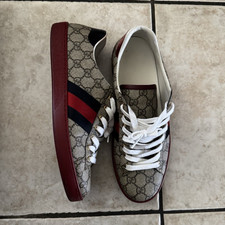 Gucci Supreme Sneaker GG Low Top Lace-Up Beig...