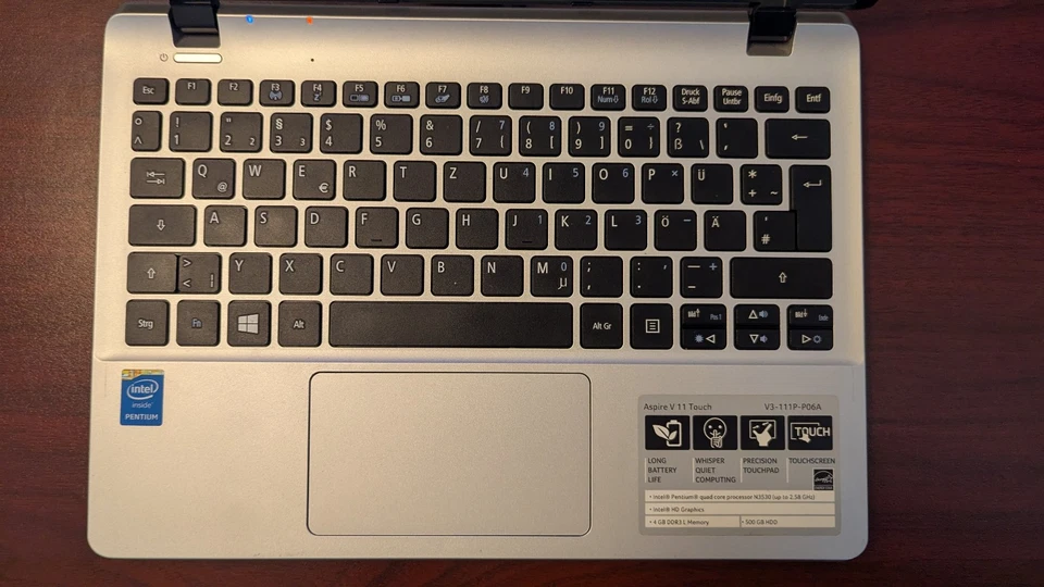 Acer Aspire V 11 Touch (V3-111P-P06A), Windows 10, 500 GB HDD, 4 GB RAM Akku def - Bild 4 von 4