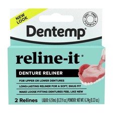 Dentemp Reline-It Kit Denture Soft Reliner to Tighten and Cushion Loose Fitting