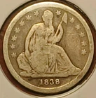 1838 Small Stars Seated Liberty Dime