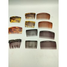 Lot Of 11 Goody Side Combs 4 Matched Pair Tortoise Shell USA Vintage