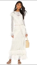 Zimmermann Allia Crochet Motif White Midi Dress Event Hens Womans Size 2 8-10 AU