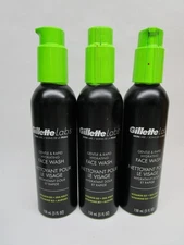 3x Gillette Labs Skincare Gentle & Rapid Hydrating Face Wash 5 oz Each