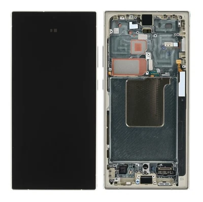 Original Samsung Galaxy S24 Ultra S928B Display Touchscreen Rahmen Titanium Grau