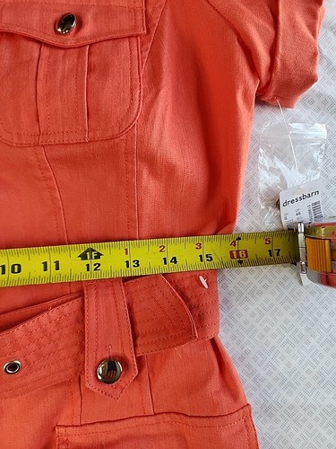 Dressbarn Shirtdress Belted Short Sleeves Botton Down Pockets Women's Size 12 - Picture 7 of 13
