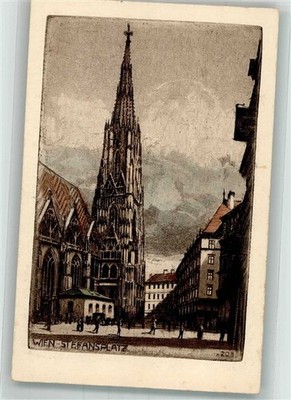 38212863 - Wien sign. Pollak L.V. Stefansplatz Stefansdom Radierung
