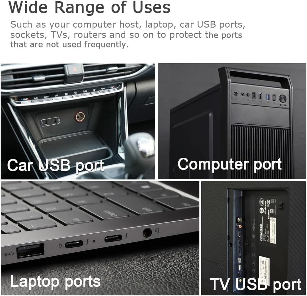 USB Port Cover Silicone USB Port Protection Caps Dust Plug for USB C, 3.5mm H...