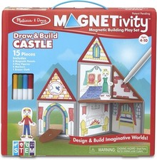Melissa Doug Magentivity Magnetic Dress-Up Play Set Draw Build Castle