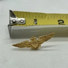 U.S. Military Navy Naval Aviation Pilot Wings Gold Tone Pin Winged Anchor ~1.5”