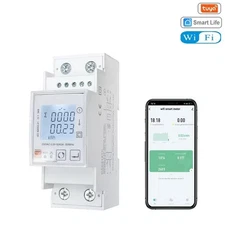 Tuya WiFi 80A Energy Meter Single Phase kWh Wattmeter Voltmeter Remote Control