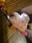 Artisan Polychrome Jasper Carved Frog Pendant Necklace Banded Agate Trade Bead — photo 4