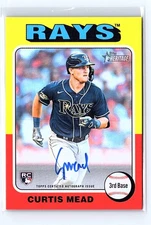 2024 Topps Heritage Real Ones Auto CURTIS MEAD #ROA-CME Tampa Bay Rays