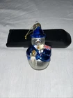 VINTAGE THOMAS PACCONI Union Jack Flag Blown Mercury Glass Ornament SNOWMAN