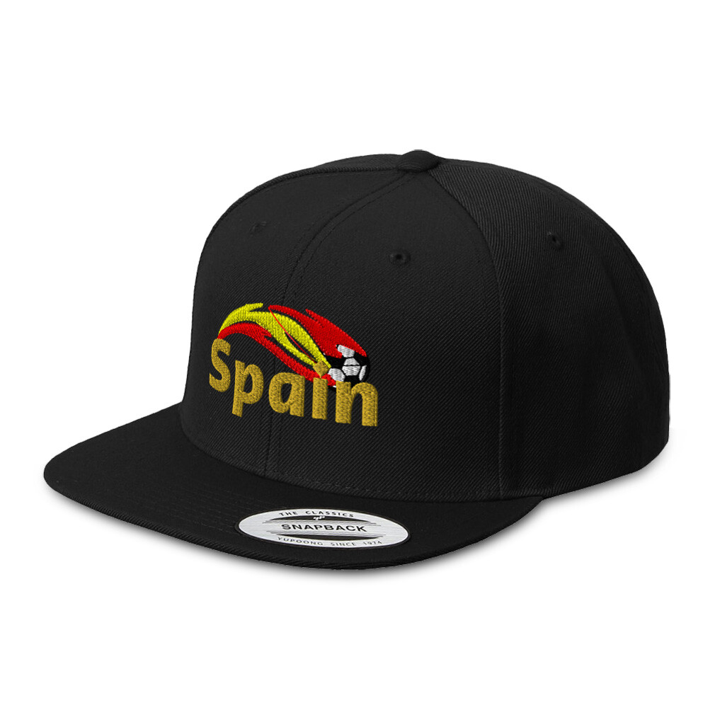 Spain Soccer World Cup Euro Cup Flat Bill Trucker Hat in Acrylic