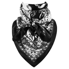 Classic Paisley Wild Rag Men Bandana Contrast Color Western Costume Black and...