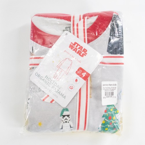 Pottery Barn Kids Size 4 Holiday Star Wars Cotton Pajama Set Christmas 2 Pcs New
