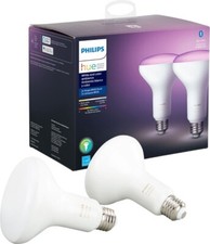 Philips Hue BR30 Bluetooth 85W Smart LED Bulb White  Color Ambiance  2-Pack 