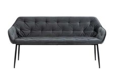 Actona Sofabank Brooke Polsterbank Sofa Bank Rautenheftung Samt Metall Grau