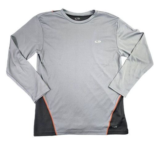 Champion C9 Boys Large Gray Duo Dry Long Sleeve Athletic Shirt Polyester