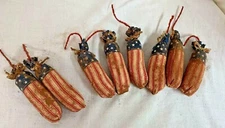 Primitive Firecrackers/Bowl Fillers/Set of 8/Farmhouse/Patriotic/Grunged