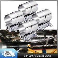 2.5" T304 Stainless Lap Joint Exhaust Band Clamp for Catback Muffler Pipe 4Pcs	