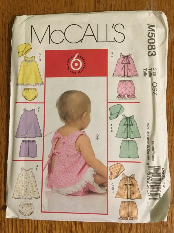 Infant Girls Pattern Size Small To Extra Large New Mccall's Summer Outfit