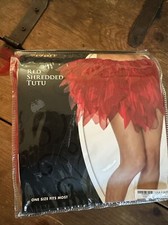 SPIRIT Czerwona rozdrobniona tutu Jeden rozmiar pasuje do większości 100% poliester Halloween Kostium