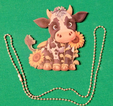 NEW Sunflower Cow Keychain Cute Cartoon Alloy Keyring Trendy Hanging Pendant Cha