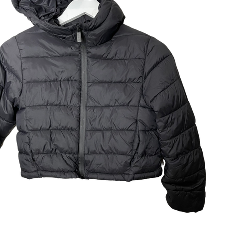 Zara Long Sleeve Zip Up Hooded Insulated Quilted Puffer Jacket Black Kids 9-10 - Picture 3 of 8