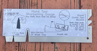 US Forest Service FSS Hand Tool Sharpening Gauge Axes Pulaski Combi Tool McLeod