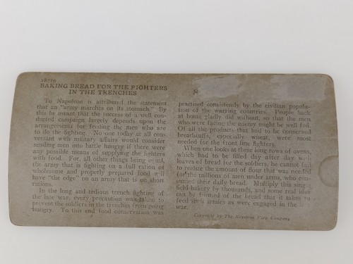 18719 Keystone Stereoview para hombres panaderos pan para hornear para los luchadores en trincheras - Imagen 5 de 9