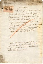 Marque De Timbre Sur Document 1862 Royaume Lombard-Vénétie Revenus FISCALE