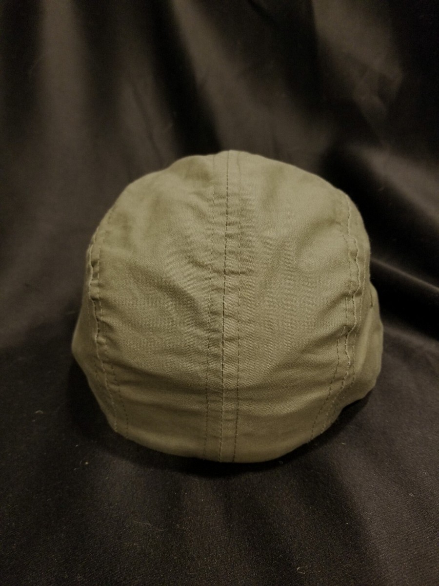 Vintage CC Filson M Long Bill Hat Fly Fishing Cap Green Lightweight w/  Leather